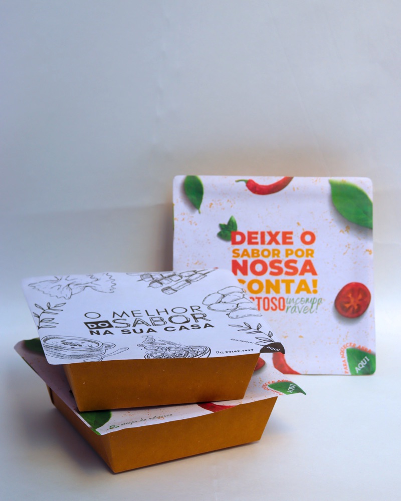 Marmita quadrada selável de papel kraft